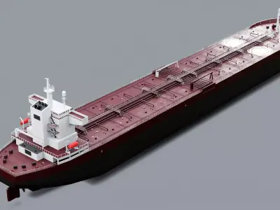 Oil Tanker Ship Modern Cargo Vessel Low-poly 3D model