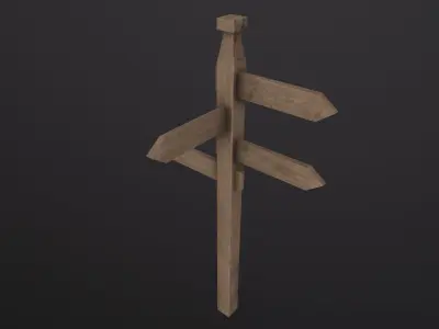 Signpost 3D Model Low-poly 3D model
