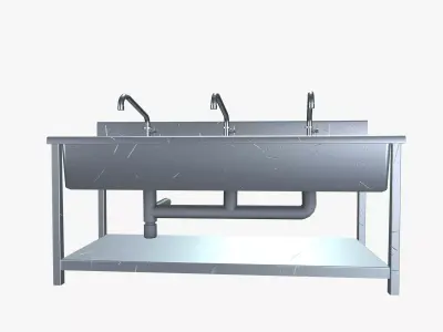 Industrial Washing Sink 3D model