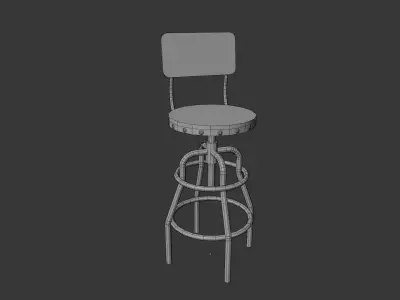 Industrial Style Bar Stool Low-poly 3D model