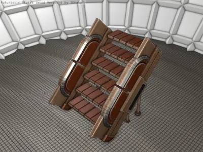 Wood Stairs - Construction Element 24 Low-poly 3D model