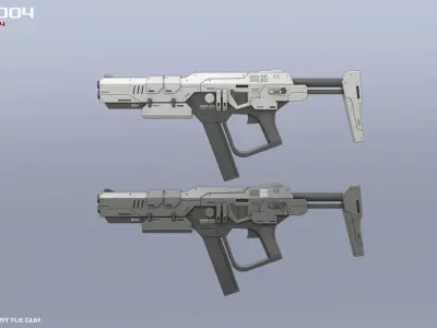 Scifi Battle gun Low-poly 3D model