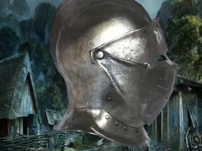 knight helmet Low-poly 3D model