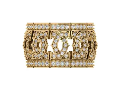  Wedding Art Deco Ring 3D print model