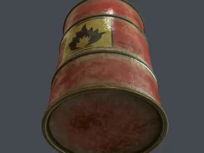 Flammable Barrel 3D model
