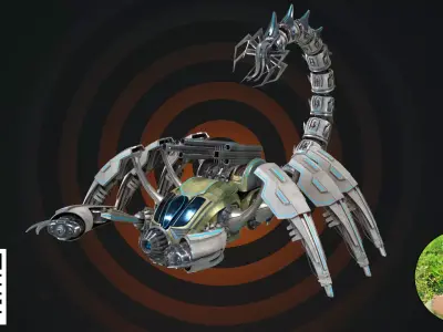 Cyber-Scorpion Heavy Assault Mech - Stingray Class Sentinel 3D model