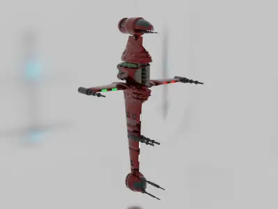 B-wing spaceship 3D model