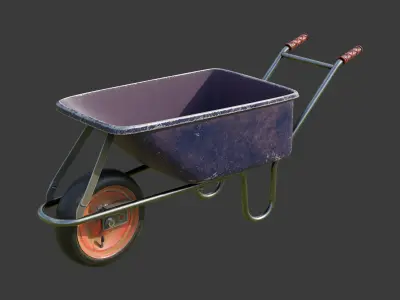 Shovel Spading Fork and Wheelbarrow Collection  3D model