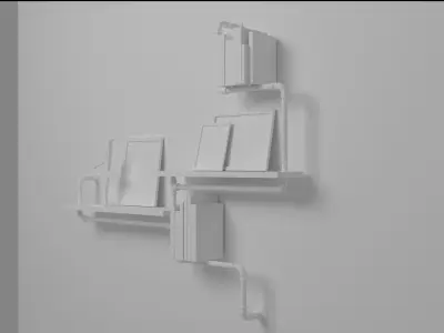 Industrial shelves 3D model