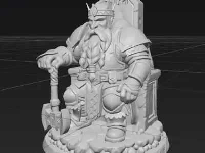 Dwarf King Figurine 3D Model  3D model