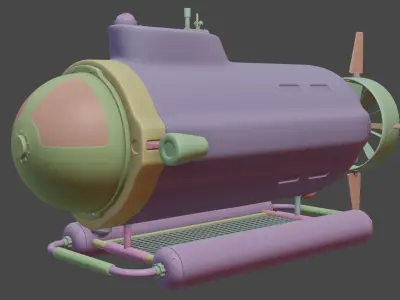bathyscaphe type submarine 3D model
