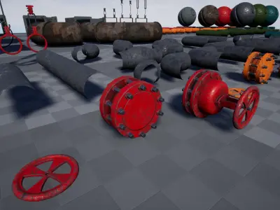 Modular Pipes Pack Low-poly 3D model
