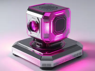 Glowing Magenta Hologram Projector 3D model