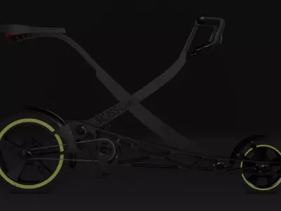 Scissors future bike concept  Low-poly 3D model