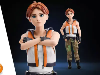 Blaze Carter - Stylized Game Ready Character Low-poly 3D model