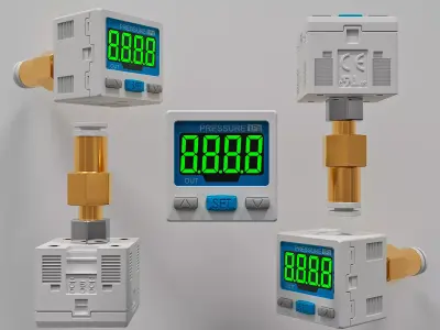industrial pneumatic pressure switch 3D model