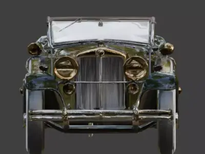 1920s Luxury Phaeton Vintage 3D Automobile Low-poly 3D model