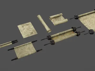 Scrolls Low-poly 3D model