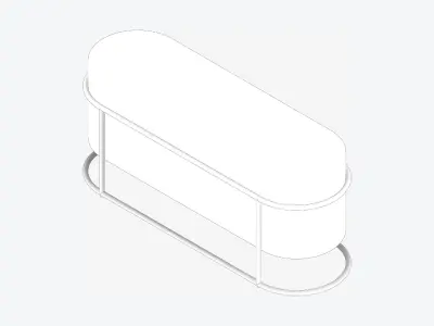 Furniture - Bench - Contemporary - Stackable - Type 1 Low-poly 3D model
