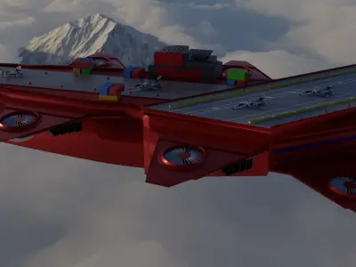 Flying Military Ship Low-poly 3D model by militarymodels99