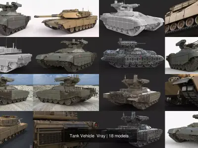Tank Vehicle  Vray 3D Model Pack