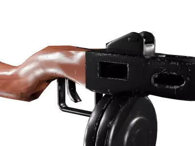 Toon PPSh-41 Low-poly 3D model