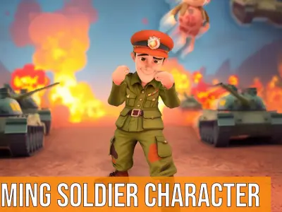 Charming Soldier Character model pack Low-poly 3D model