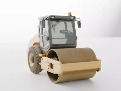 Road Roller Compactor Asphalt and Road Construction Machine 3D model