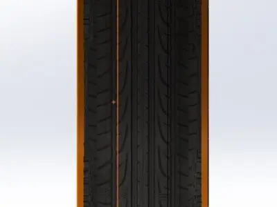 A round wheel of a vehicle 3D model