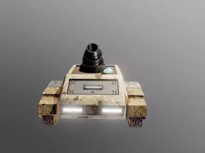 Mortar Tank Low-poly 3D model