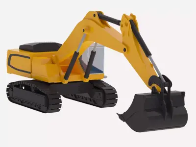 Excavator Mining R976 Low-poly 3D model