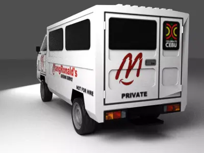 Philippine UV Express Van Low Poly 3D Model Low-poly 3D model
