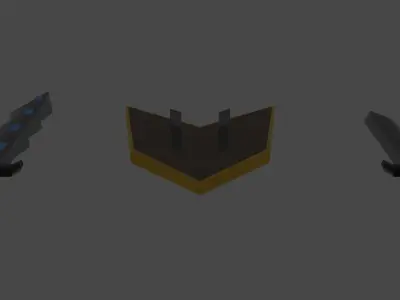 Low Poly Sword Long Sword and Shield Melee pack Free low-poly 3D model