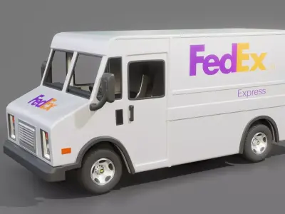 Fedex Delivery Truck 3D model