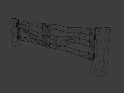 Wooden Oak Gate Free low-poly 3D model