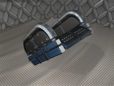 Sci-Fi Stairs - 31 - Blue Version Low-poly 3D model