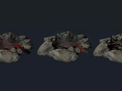 Camp Fire Pit Pack 03 Game Ready Low-poly 3D model