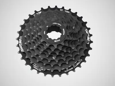 Shimano CSHG 200-8 Speed Cassette Black Low-poly 3D model