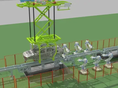 Car production line 3D model