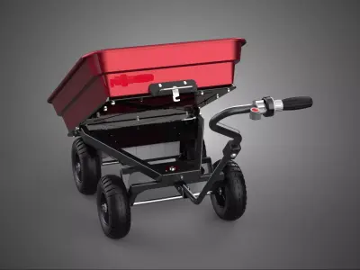 TIPPING ELECTRIC CART GARBAGE RUBBISH TRASH WASTE BIN COLLECTION 3D model