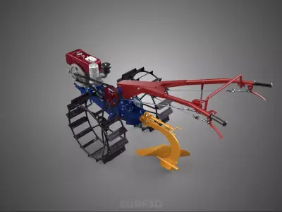 SMALL HAND WALKING TRACTOR MOUNT PLOWING BLADE MOLD BOARD FIELD 3D model
