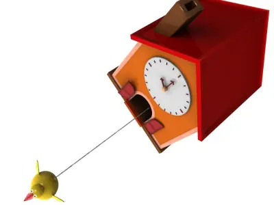 Cuckoo clock Low-poly 3D model purchase