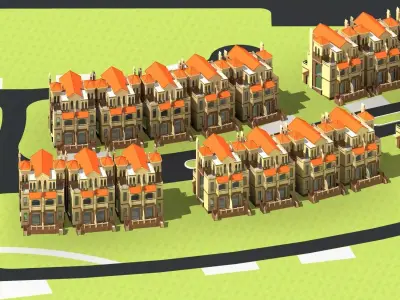 Villa residential complex 3D model order