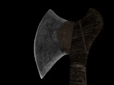 Prehistoric Battle Axe Low-poly 3D model