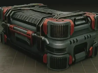 Sci-Fi Toolbox Weapon Crate Container Game Ready 3D model