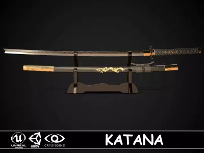 Katana 05 Low-poly 3D model
