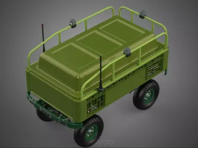 UGV ROBOT MILITARY ARMY UNMANNED GROUND VEHICLE CART CARRIER BOT 3D model
