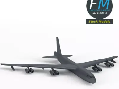 Stylized strategic bomber 3D model