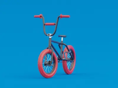 Stylized Cartoon rigged BMX bicycle 3D model