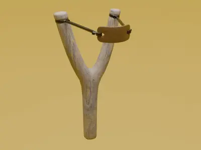 Wooden Slingshot 3d 3D model